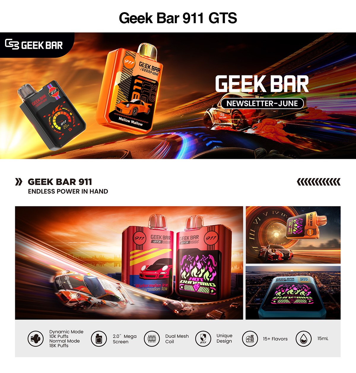 Geek Bar 911 GTS 18,000 Puff Disposable Vape(50MG) Bida Vape Geek Bar 911 GTS 18,000 Puff Disposable Vape(50MG) Bida Vape