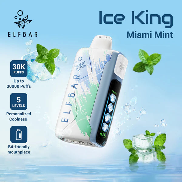 RELX ACE 20000, Elfbar Ice King 30000, smart vape technology, sleek e-cigarette design, ceramic coil vape - ELFBAR Ice King Disposable Vape 30k (20MG) – Bida Vape