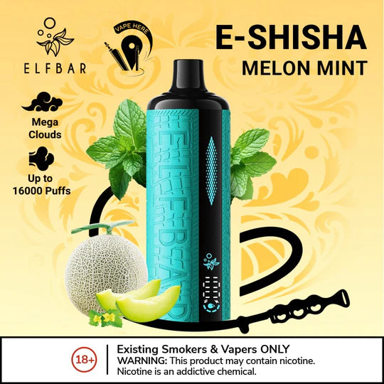 ELFBAR E-Shisha 16000 PUFFS DISPOSABLE VAPE Ultimate DTL Experience