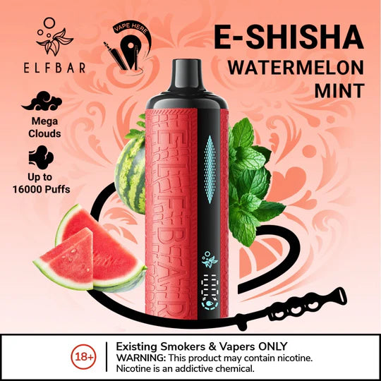 ELFBAR E-Shisha 16000 PUFFS DISPOSABLE VAPE Ultimate DTL Experience Bida Vape ELFBAR E-Shisha 16000 PUFFS DISPOSABLE VAPE Ultimate DTL Experience Bida Vape